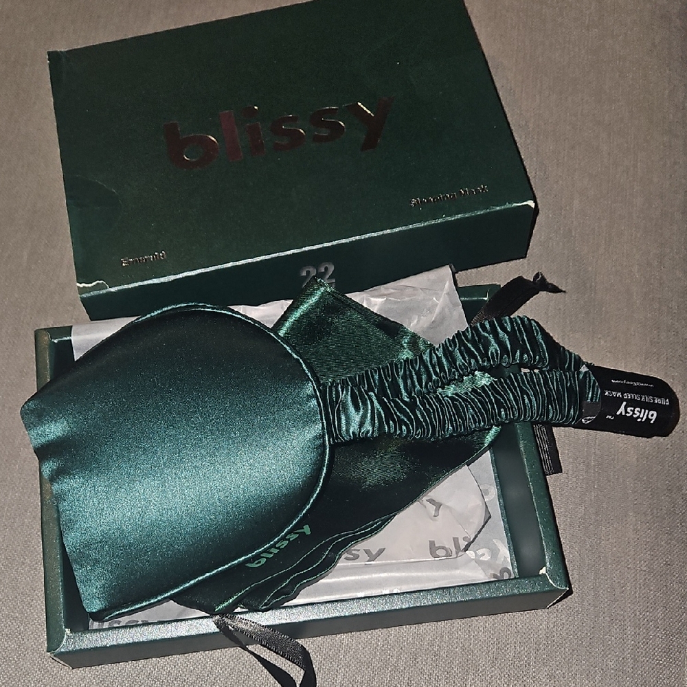 Blissy Sleep Mask - NIB - Emerald - Color Sold Out At Blissy Site